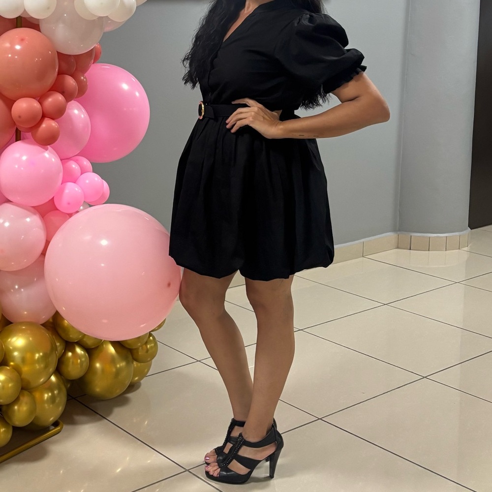 Elegant “Cassee’s” Black Bubble Dress - Size Small - 100% Cotton